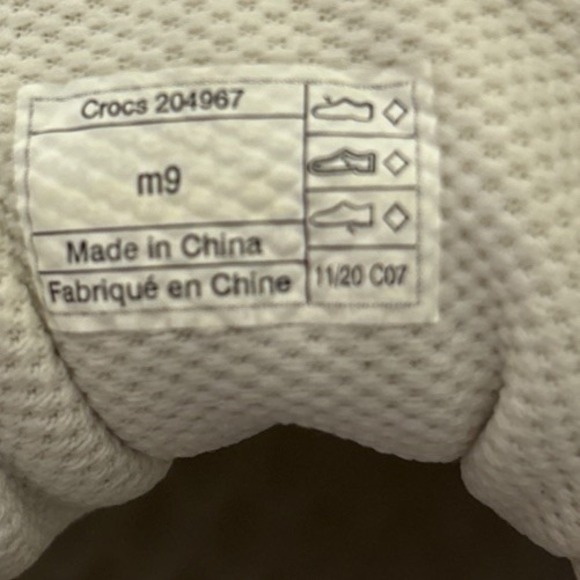 Crocs LiteRide Pacer sneakers Men's 9 Almost White Comfort LaceUp Preppy - Picture 7 of 7